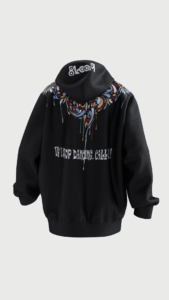 Black Djefiano Hoody  Oversize هودي جفيانو اوفرسايز  اسود - Image 2